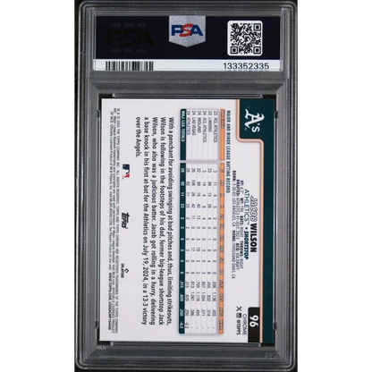 Graded 2025 Topps Chrome Jacob Wilson #96 Rookie PSA 10 Gem Mint card
