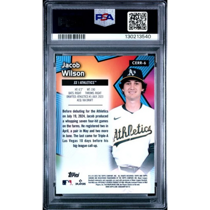 PSA 10 Graded 2025 Topps Chrome Jacob Wilson All Etch Rookie Rush RC Athletics Card