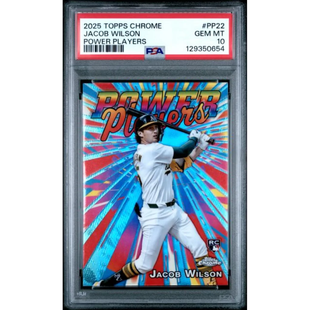 Graded 2025 Topps Chrome Jacob Wilson #PP22 Power Players Rookie RC Baseball Card PSA 10 Gem Mint | Hall of Fame Sports Memorabilia | vintageantiquesgifts.com