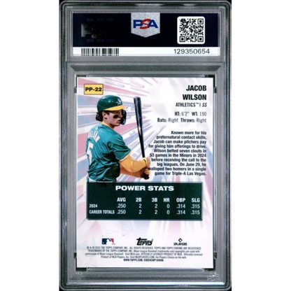 Graded 2025 Topps Chrome Jacob Wilson #PP22 Power Players Rookie RC Baseball Card PSA 10 Gem Mint | PSA 10 Gem Mint Graded Rookie Card | vintageantiquesgifts.com