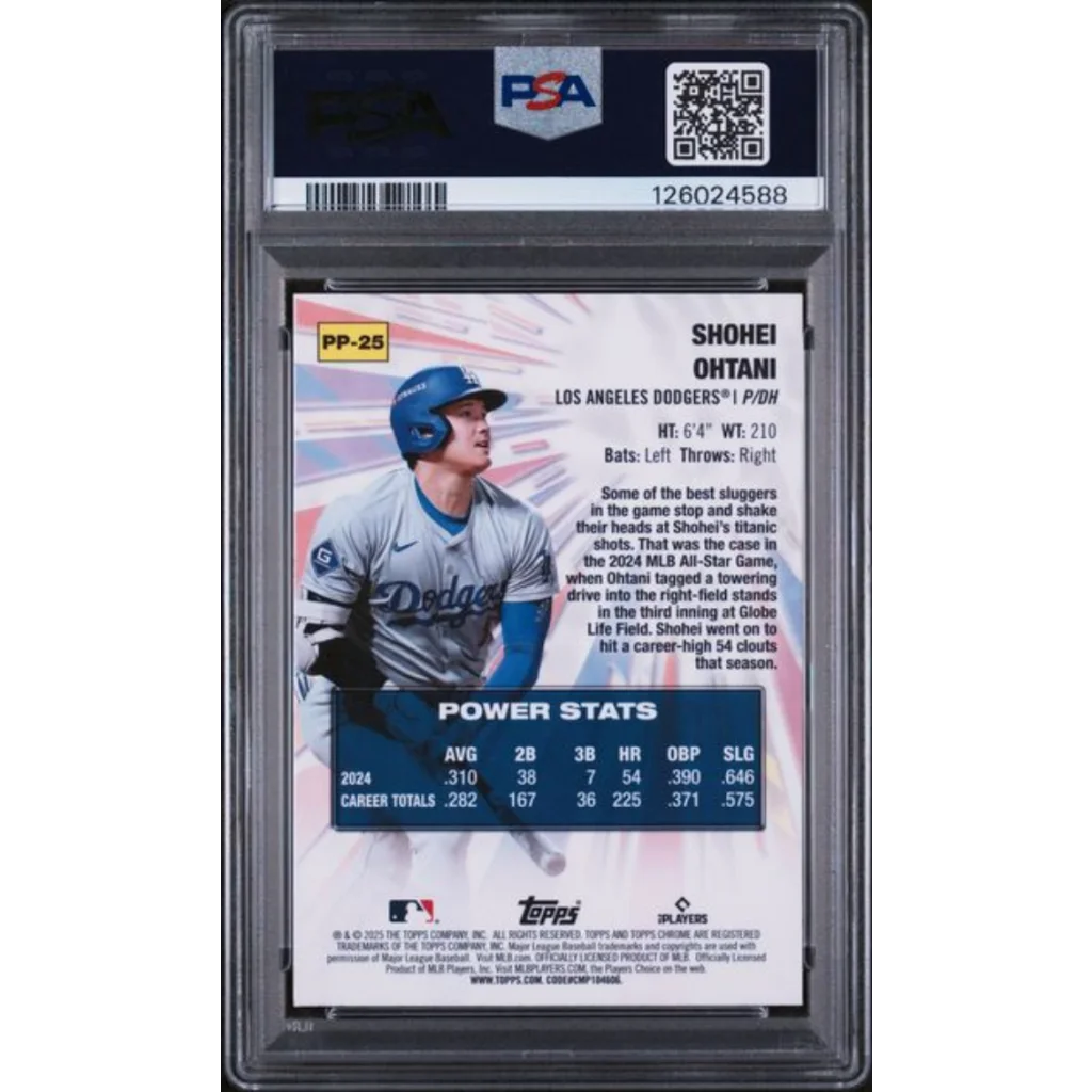 Graded PSA 10 2025 Topps Chrome Shohei Ohtani #PP25 Dodgers card