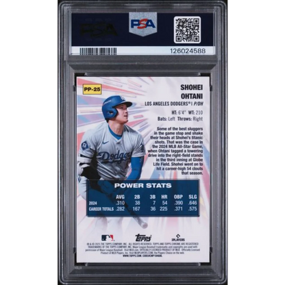 Graded PSA 10 2025 Topps Chrome Shohei Ohtani #PP25 Dodgers card