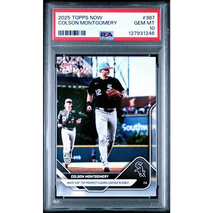 Graded 2025 Topps Now Colson Montgomery #387 Rookie RC Baseball Card PSA 10 Gem Mint | Hall of Fame Sports Memorabilia | vintageantiquesgifts.com