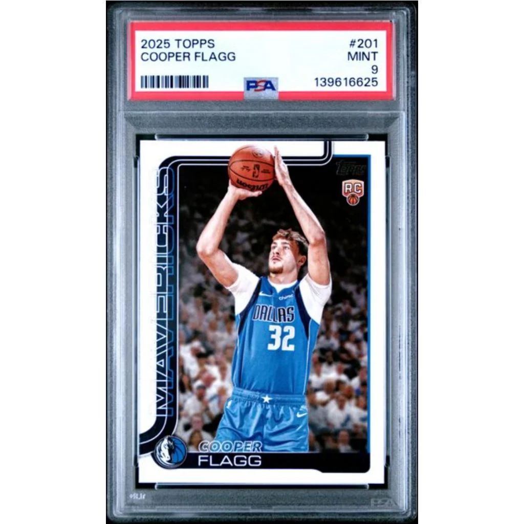 Graded 2025 Topps Cooper Flagg 201 Rookie RC Basketball Card PSA 9 Mint | Hall of Fame Sports Memorabilia | vintageantiquesgifts.com