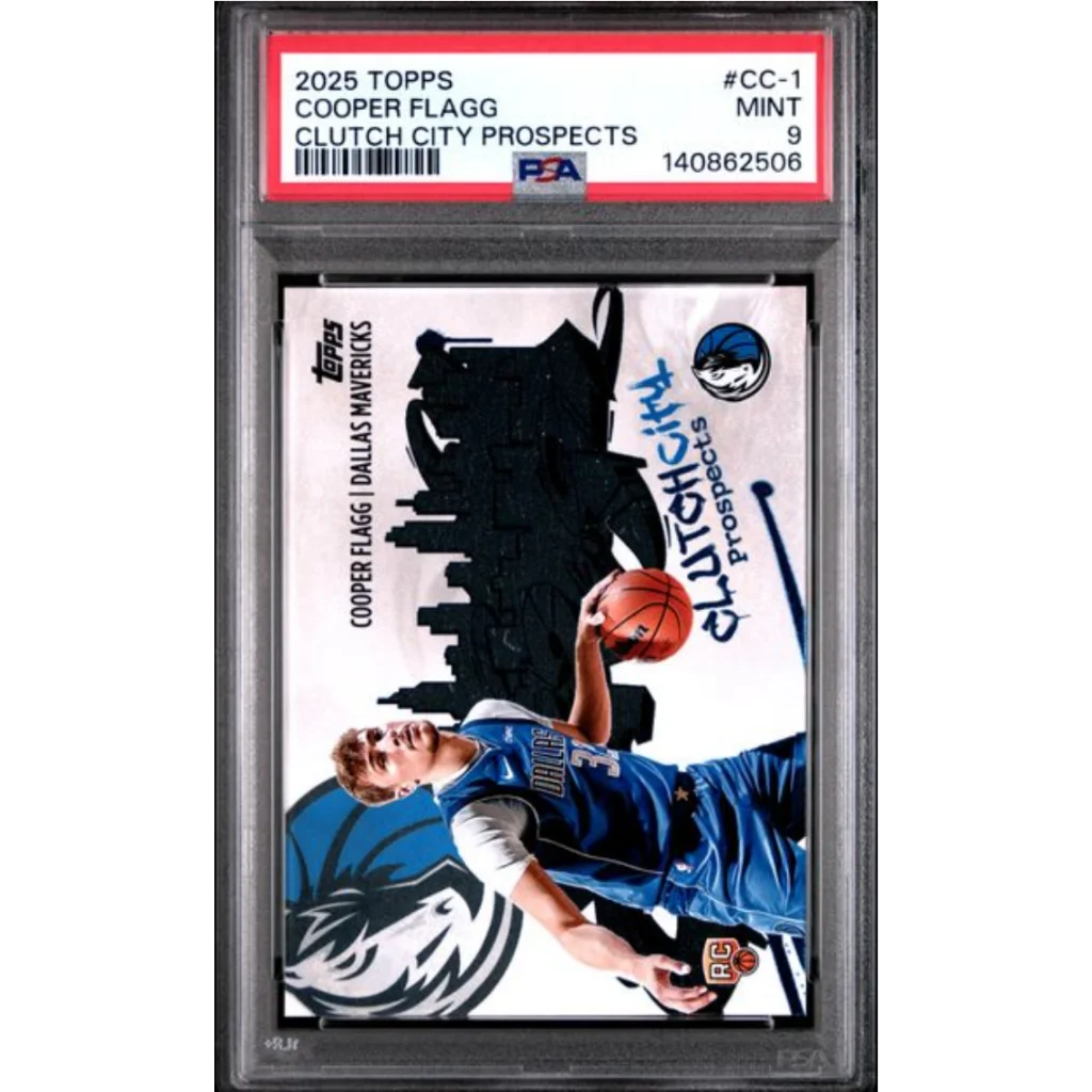 Graded 2025 Topps Cooper Flagg CC1 Clutch City Prospects Rookie RC Basketball Card PSA 9 Mint | Hall of Fame Sports Memorabilia | vintageantiquesgifts.com