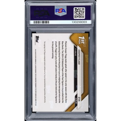 Graded 2025 Topps Now Cooper Flagg #D1A Draft Auto Orange Foil /25 Rookie RC Basketball Card PSA 9 Mint PSA 10 Auto Gem Mint | PSA 9 Mint Graded Rookie Card | vintageantiquesgifts.com