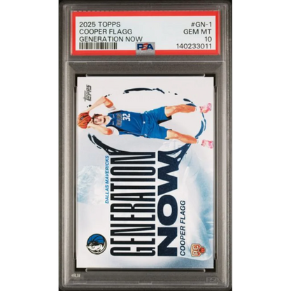 Graded 2025 Topps Cooper Flagg #GN1 Generation Now Rookie RC Basketball Card PSA 10 Gem Mint | Hall of Fame Sports Memorabilia | vintageantiquesgifts.com