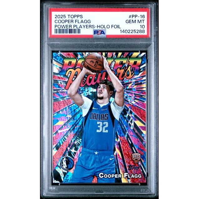Graded 2025 Topps Cooper Flagg PP16 Power Players Holo Foil Rookie RC Basketball Card PSA 10 Gem Mint | Hall of Fame Sports Memorabilia | vintageantiquesgifts.com