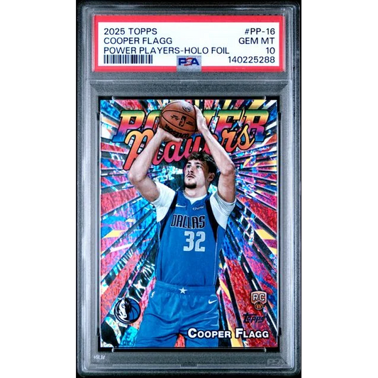 Graded 2025 Topps Cooper Flagg PP16 Power Players Holo Foil Rookie RC Basketball Card PSA 10 Gem Mint | Hall of Fame Sports Memorabilia | vintageantiquesgifts.com