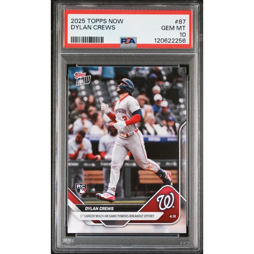 Graded 2025 Topps Now Dylan Crews #87 Rookie RC Baseball Card PSA 10 Gem Mint | Hall of Fame Sports Memorabilia | vintageantiquesgifts.com