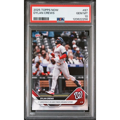 Graded 2025 Topps Now Dylan Crews #87 Rookie RC Baseball Card PSA 10 Gem Mint | Hall of Fame Sports Memorabilia | vintageantiquesgifts.com