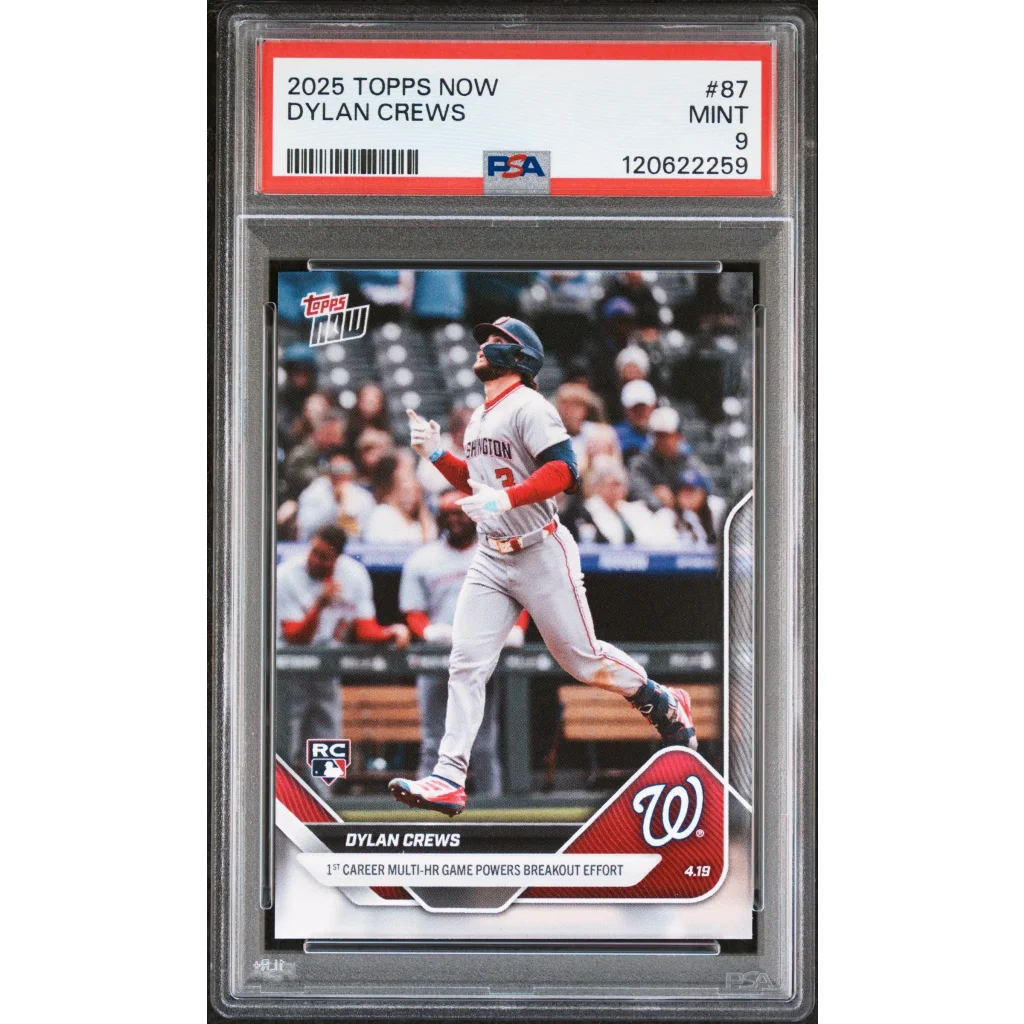 Graded 2025 Topps Now Dylan Crews #87 Rookie RC PSA 9 Mint