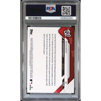 Graded PSA 9 2025 Topps Now Dylan Crews #87 Rookie RC Baseball Card