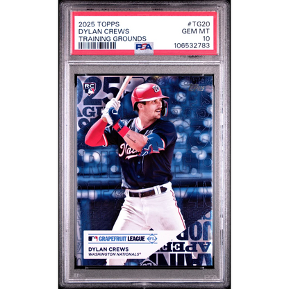 PSA graded Dylan Crews 2025 Topps Training Grounds baseball card for collectors