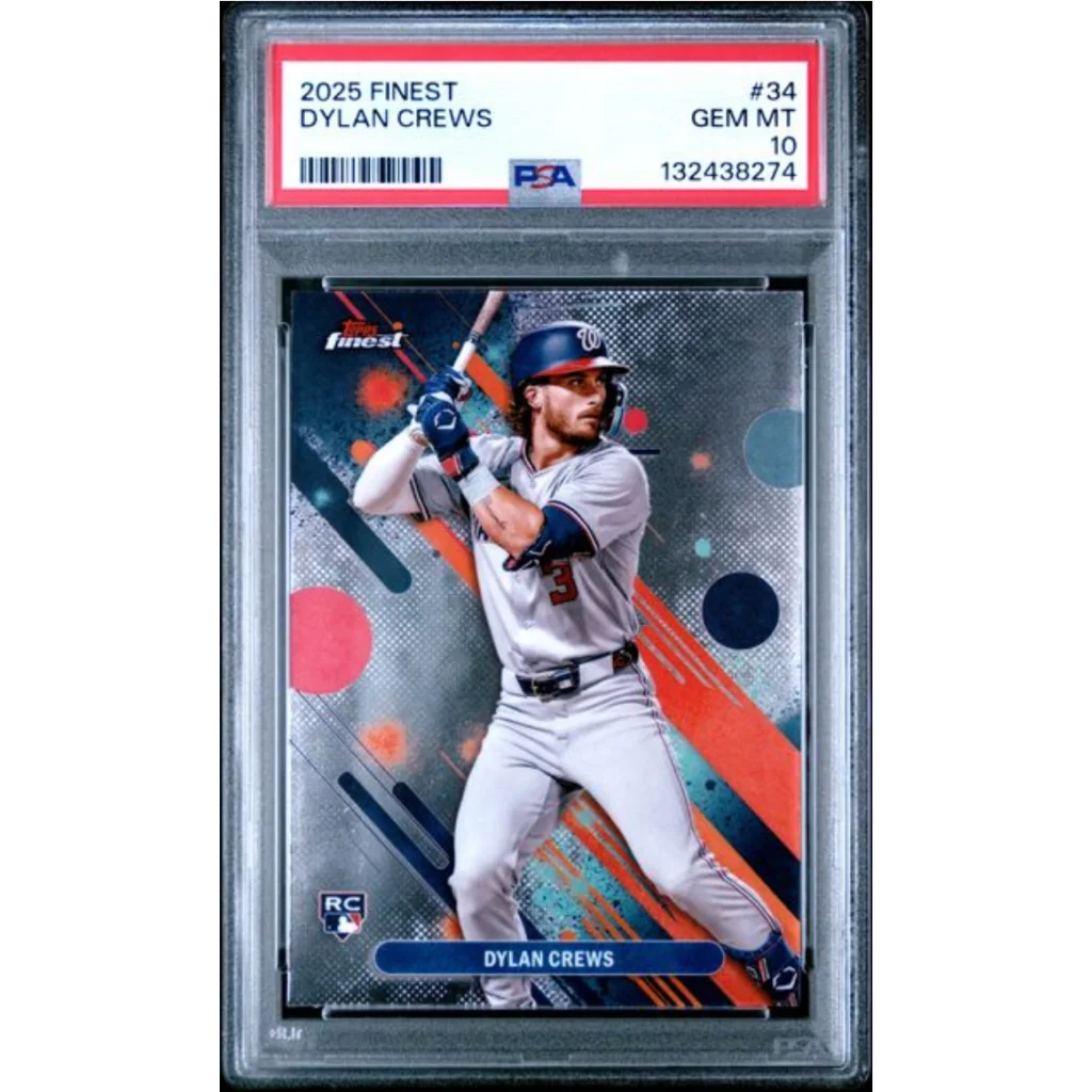 Graded 2025 Topps Finest Dylan Crews #34 Rookie RC Baseball Card PSA 10 Gem Mint | Hall of Fame Sports Memorabilia | vintageantiquesgifts.com