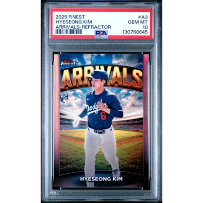 Graded 2025 Topps Finest Hyeseong Kim #A3 Refractor Rookie PSA 10