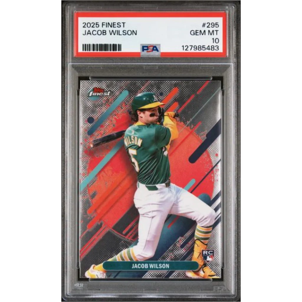 Graded 2025 Topps Finest Jacob Wilson #295 Rookie RC Baseball Card PSA 10 Gem Mint | Hall of Fame Sports Memorabilia | vintageantiquesgifts.com