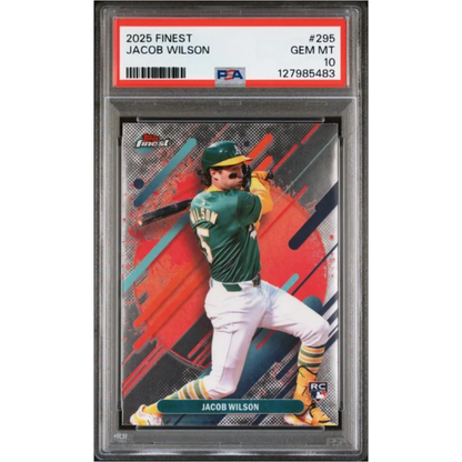 Graded 2025 Topps Finest Jacob Wilson #295 Rookie RC Baseball Card PSA 10 Gem Mint | Hall of Fame Sports Memorabilia | vintageantiquesgifts.com