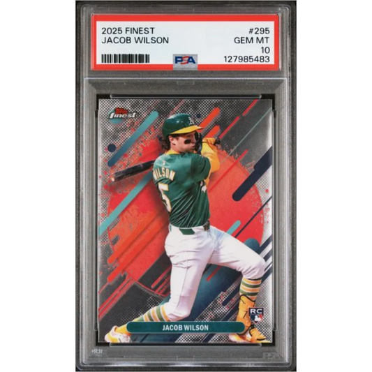 Graded 2025 Topps Finest Jacob Wilson #295 Rookie RC Baseball Card PSA 10 Gem Mint | Hall of Fame Sports Memorabilia | vintageantiquesgifts.com
