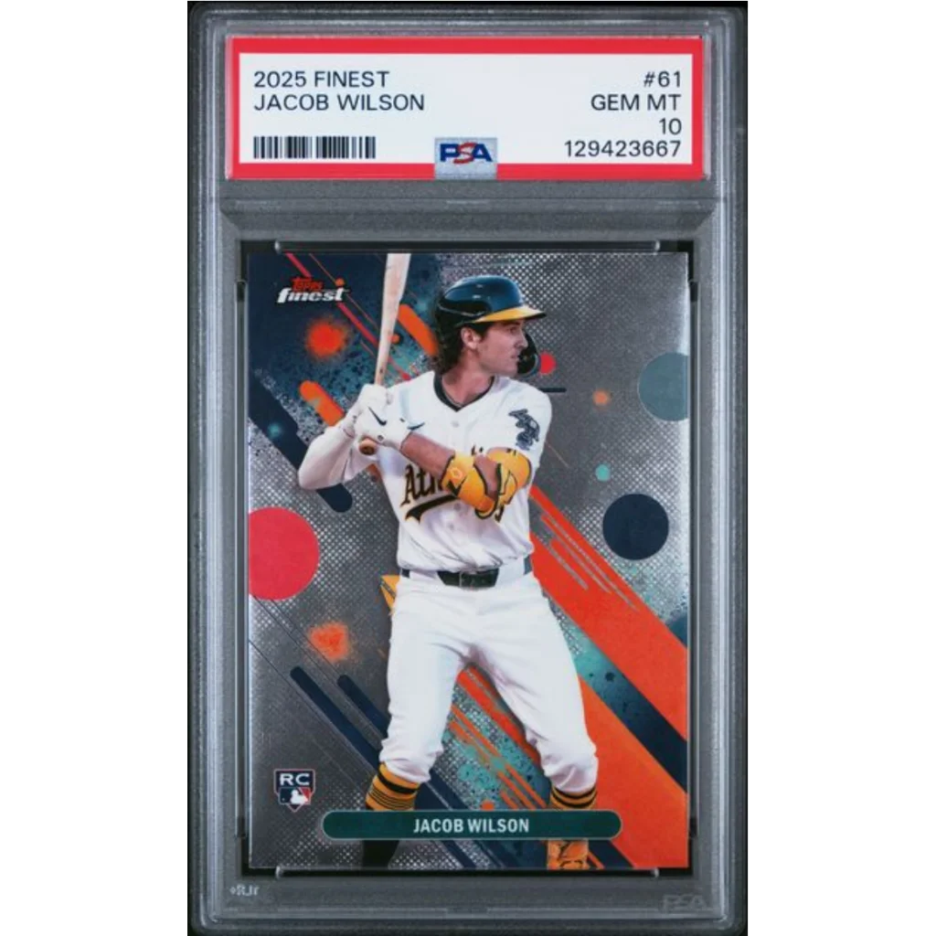 Graded 2025 Topps Finest Jacob Wilson #61 Rookie RC Baseball Card PSA 10 Gem Mint | Hall of Fame Sports Memorabilia | vintageantiquesgifts.com