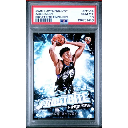 Graded PSA 10 2025 Topps Holiday Ace Bailey Frostbite Finishers Rookie Card