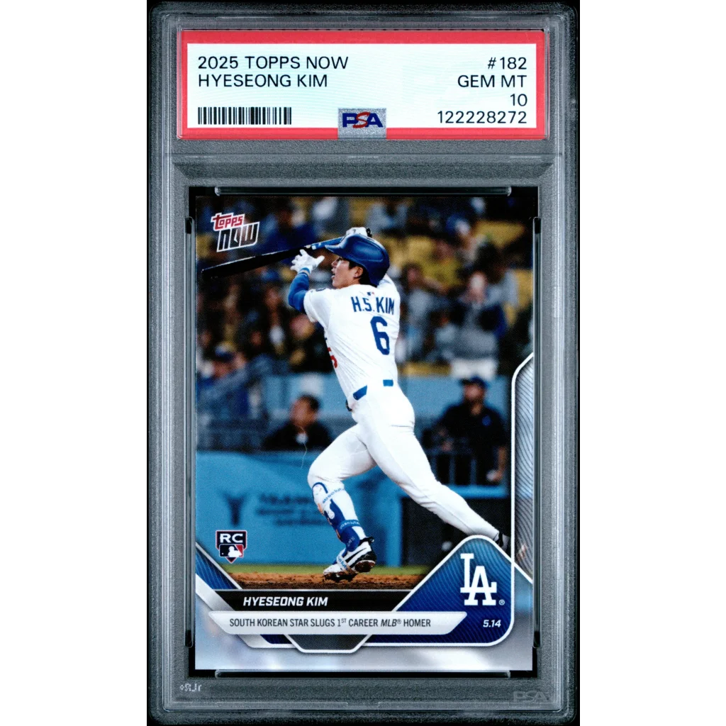 Graded PSA 10 2025 Topps Now Hyeseong Kim #182 Rookie RC Dodgers Card