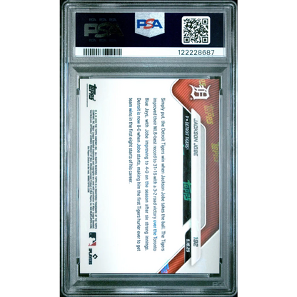 Graded 2025 Topps Now Jackson Jobe #192 Gold Foil /50 Rookie RC Baseball Card PSA 9 Mint | PSA 9 Mint Graded Rookie Card | vintageantiquesgifts.com