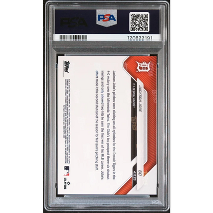 Graded 2025 Topps Now Jackson Jobe #60 Gold Foil /50 Rookie RC Baseball Card PSA 9 Mint | PSA 9 Mint Graded Rookie Card | vintageantiquesgifts.com