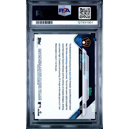 Graded 2025 Topps Now Jacob Misiorowski #402 Rookie RC Baseball Card PSA 10 Gem Mint | PSA 10 Gem Mint Graded Rookie Card | vintageantiquesgifts.com