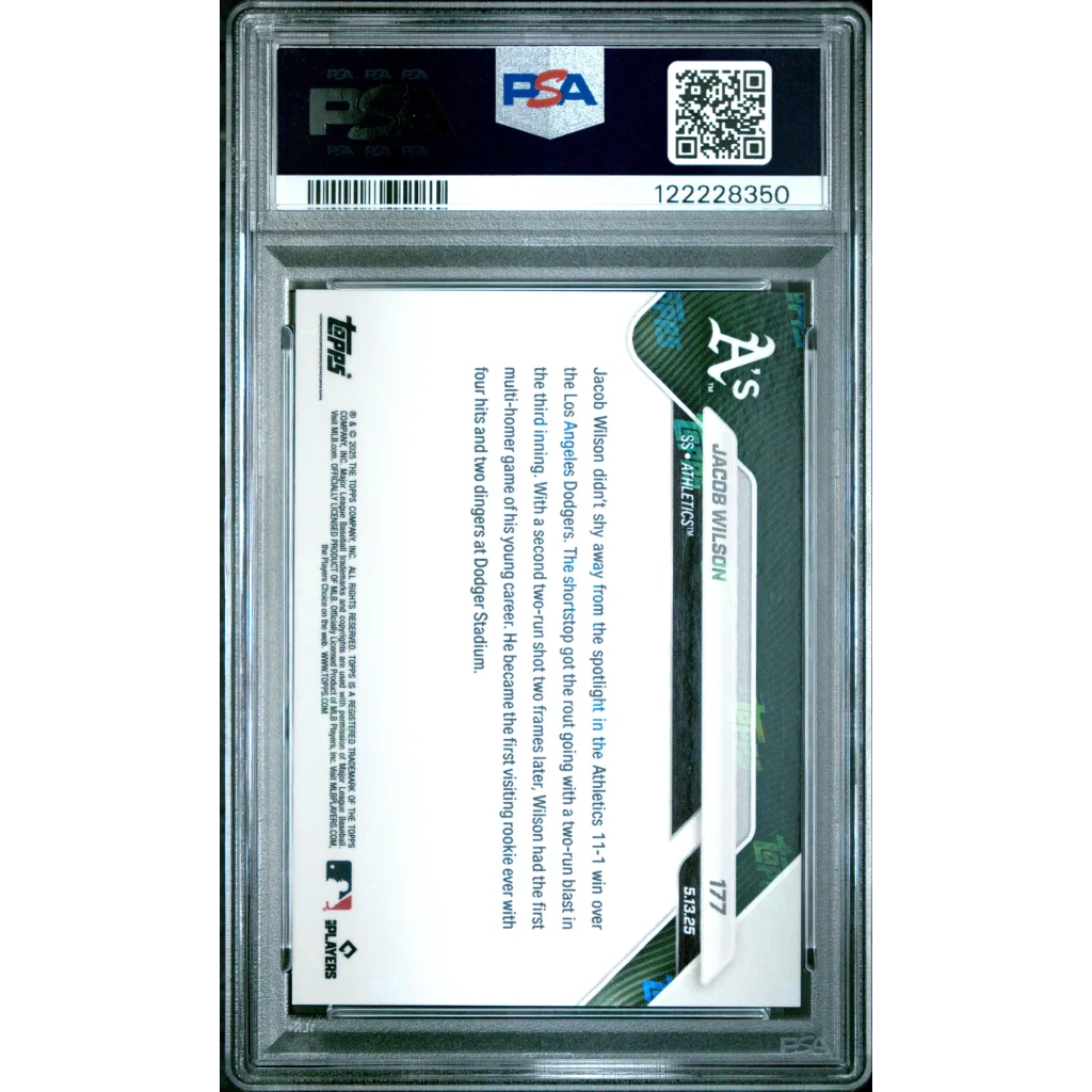 Graded 2025 Topps Now Jacob Wilson #177 Gold Foil /50 Rookie RC Baseball Card PSA 9 Mint | PSA 9 Mint Graded Rookie Card | vintageantiquesgifts.com