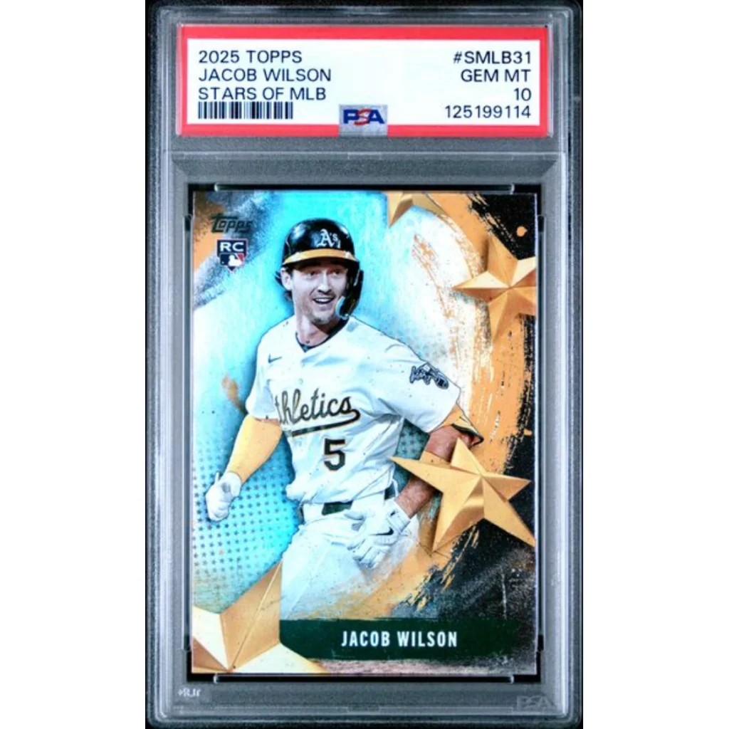 Graded 2025 Topps Jacob Wilson #SMLB31 Stars of MLB Rookie RC Baseball Card PSA 10 Gem Mint | Hall of Fame Sports Memorabilia | vintageantiquesgifts.com