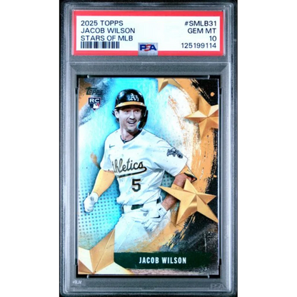 Graded 2025 Topps Jacob Wilson #SMLB31 Stars of MLB Rookie RC Baseball Card PSA 10 Gem Mint | Hall of Fame Sports Memorabilia | vintageantiquesgifts.com