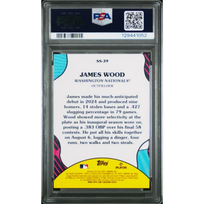 Graded 2025 Topps James Wood #SS39 Summer Superstars Rookie RC Baseball Card PSA 10 Gem Mint | PSA 10 Gem Mint Graded Rookie Card | vintageantiquesgifts.com