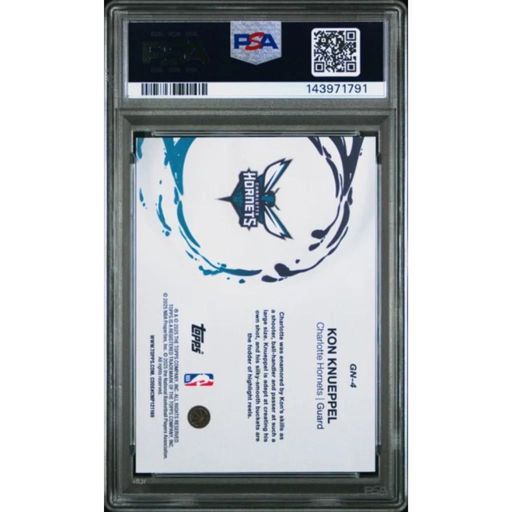 Graded 2025 Topps Kon Knueppel GN4 Generation Now Rookie RC Basketball Card PSA 10 Gem Mint | PSA 10 Gem Mint Graded Rookie Card | vintageantiquesgifts.com