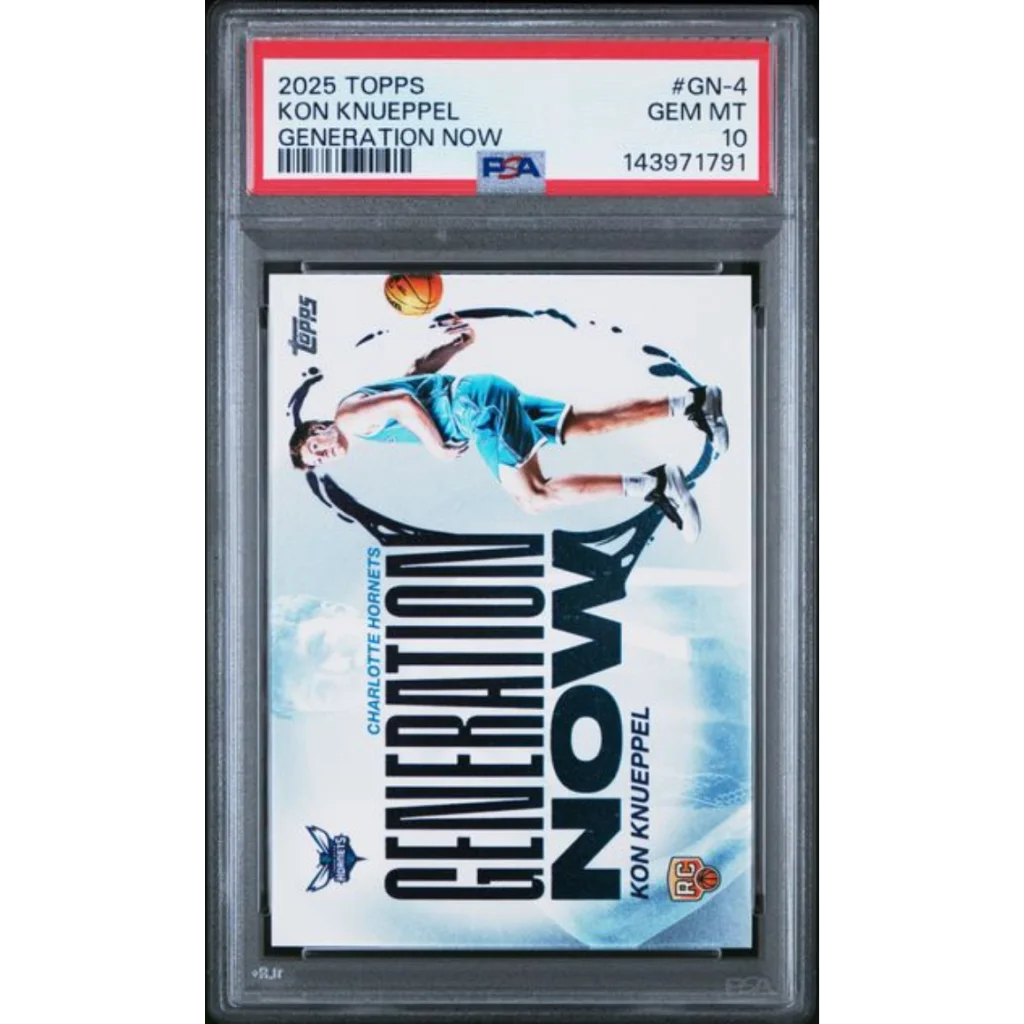 Graded 2025 Topps Kon Knueppel GN4 Generation Now Rookie RC Basketball Card PSA 10 Gem Mint | Hall of Fame Sports Memorabilia | vintageantiquesgifts.com