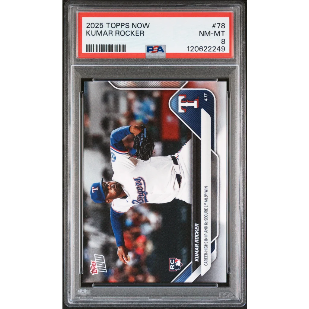Graded 2025 Topps Now Kumar Rocker #78 Rookie RC Baseball Card PSA 8 Near Mint | Hall of Fame Sports Memorabilia | vintageantiquesgifts.com