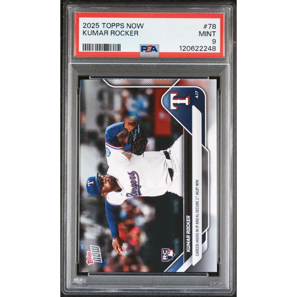 Graded 2025 Topps Now Kumar Rocker #78 Rookie RC Baseball Card PSA 9 Mint