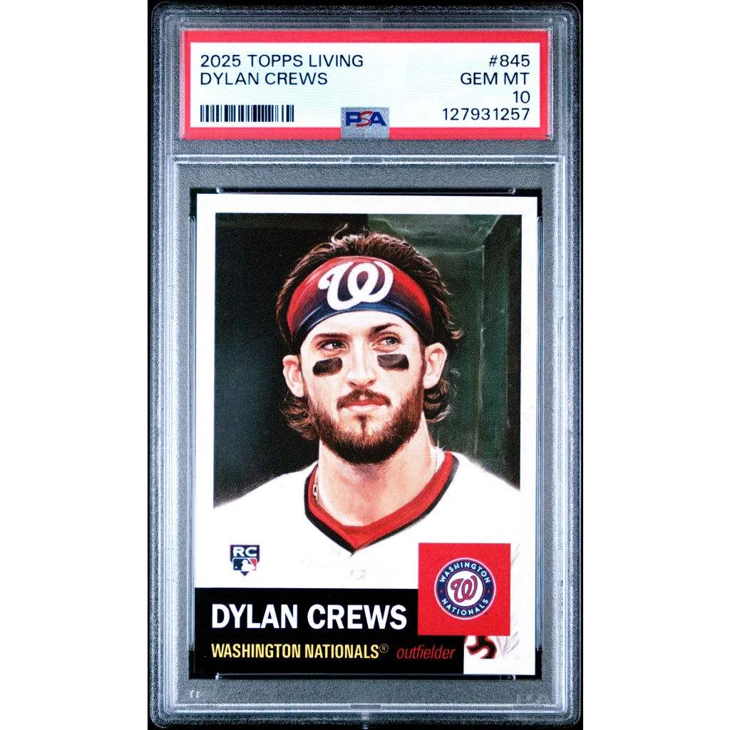 Graded 2025 Topps Living Dylan Crews #845 Rookie RC Baseball Card PSA 10 Gem Mint | Hall of Fame Sports Memorabilia | vintageantiquesgifts.com