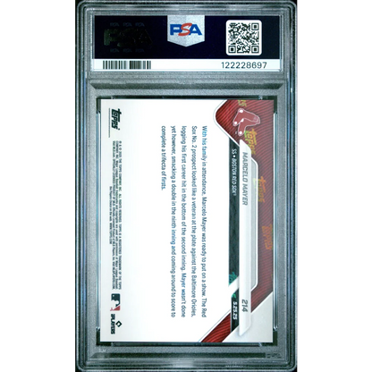 Graded 2025 Topps Now Marcelo Mayer #214 Orange Foil /25 Rookie RC Baseball Card PSA 9 Mint