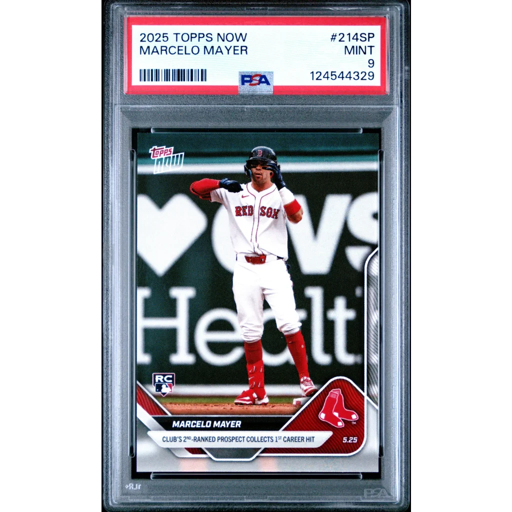 2025 Topps Now Marcelo Mayer Rookie RC PSA 9 Mint Red Sox Card