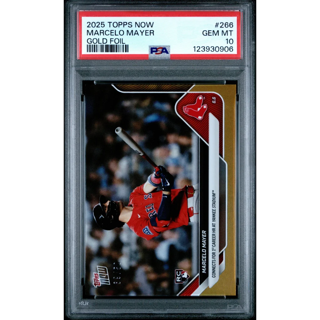 Graded PSA 10 2025 Topps Now Marcelo Mayer Gold Foil Rookie Card