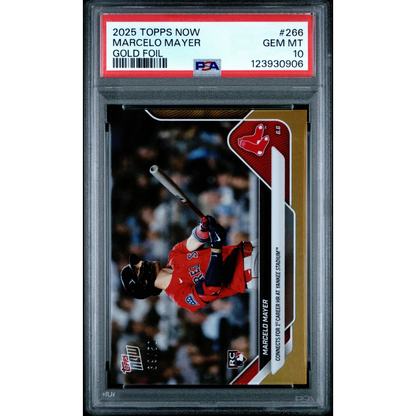 Graded PSA 10 2025 Topps Now Marcelo Mayer Gold Foil Rookie Card