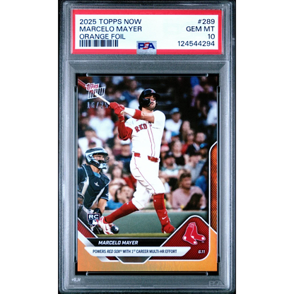 Graded 2025 Topps Now Marcelo Mayer #289 Orange Foil /25 Rookie RC Baseball Card PSA 10 Gem Mint | Hall of Fame Sports Memorabilia | vintageantiquesgifts.com
