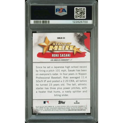PSA 10 Graded 2025 Topps Roki Sasaki Stars of MLB Rookie Card