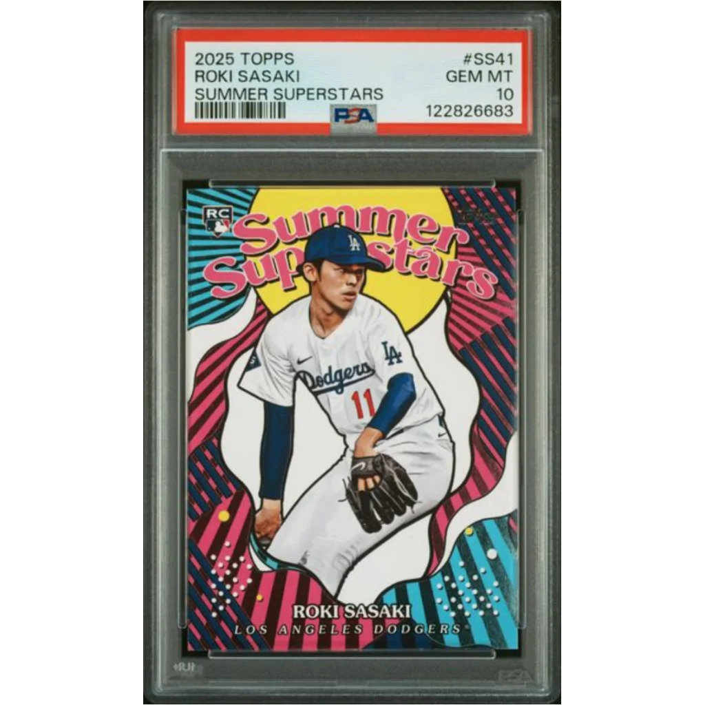 Graded 2025 Topps Roki Sasaki #SS41 Summer Superstars Rookie RC Baseball Card PSA 10 Gem Mint | Hall of Fame Sports Memorabilia | vintageantiquesgifts.com