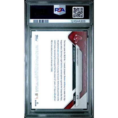 Graded 2025 Topps Now Roman Anthony #279 1st Career RBI in Debut for MLB Top Prospect Rookie RC Baseball Card PSA 10 Gem Mint | PSA 10 Gem Mint Graded Rookie Card | vintageantiquesgifts.com