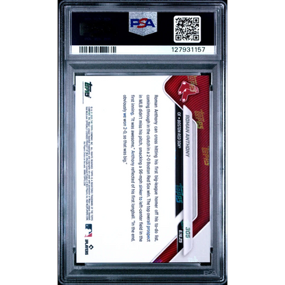 Graded 2025 Topps Now Roman Anthony #305 Rookie RC Baseball Card PSA 10 Gem Mint | PSA 10 Gem Mint Graded Rookie Card | vintageantiquesgifts.com