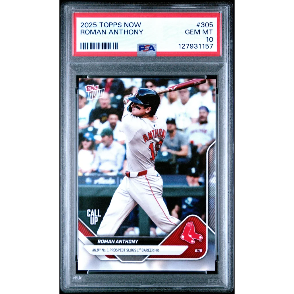 Graded 2025 Topps Now Roman Anthony #305 Rookie RC Baseball Card PSA 10 Gem Mint | Hall of Fame Sports Memorabilia | vintageantiquesgifts.com