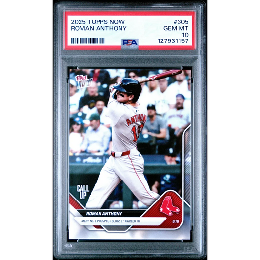Graded 2025 Topps Now Roman Anthony #305 Rookie RC Baseball Card PSA 10 Gem Mint | Hall of Fame Sports Memorabilia | vintageantiquesgifts.com