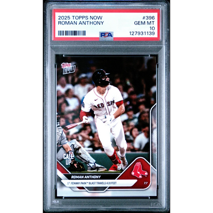 Graded 2025 Topps Now Roman Anthony #396 Rookie RC Baseball Card PSA 10 Gem Mint